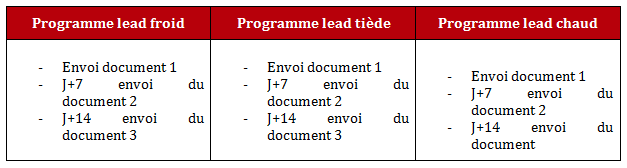 Exemple de programme de lead nurturing